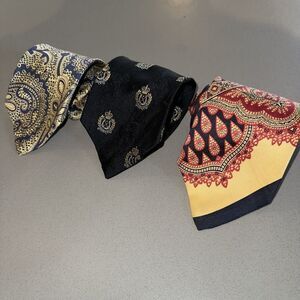 3 Vintage Polo Ralph Lauren Silk  Neck Tie Hand Made